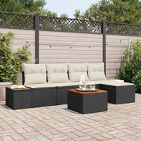 vidaXL Conjunto de Sofá de Jardim 5 pcs Preto Rattan Sintético
