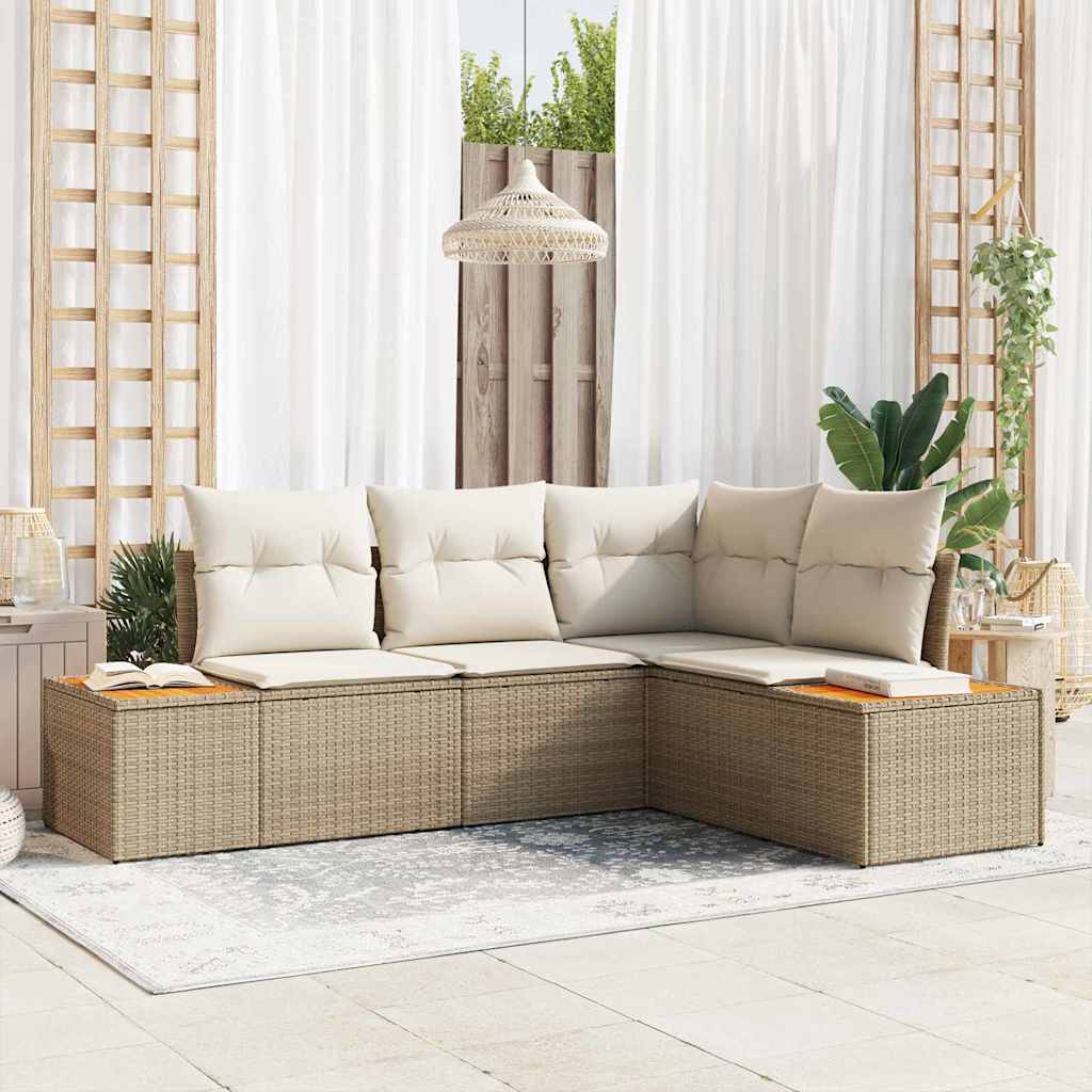vidaXL Conjunto de Sofá de Jardim 5 pcs Preto Rattan Sintético