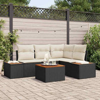 vidaXL Conjunto de Sofá de Jardim 5 pcs Preto Rattan Sintético