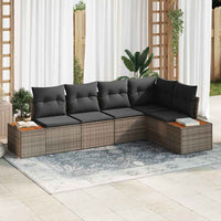 vidaXL Conjunto de Sofá de Jardim 5 pcs Preto Rattan Sintético