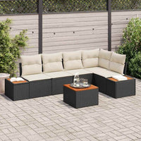 vidaXL Conjunto de Sofá de Jardim 5 pcs Preto Rattan Sintético