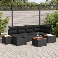 vidaXL Conjunto de Sofá de Jardim com almofada 6 pcs Preto vime PE