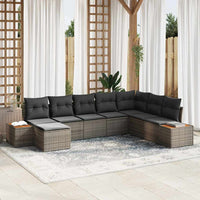 vidaXL Conjunto de Sofá de Jardim 8 pcs Preto Rattan Sintético