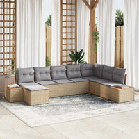 vidaXL Conjunto de Sofá de Jardim 8 pcs Preto Rattan Sintético