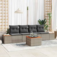 vidaXL Conjunto de Sofá de Jardim 5 pcs Preto Rattan Sintético
