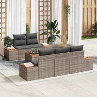 vidaXL Conjunto de Sofá de Jardim 6 pcs Preto Rattan Sintético