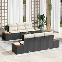 vidaXL Conjunto de Sofá de Jardim 7 pcs Preto Rattan Sintético