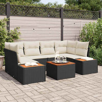 vidaXL Conjunto de Sofá de Jardim 6 pcs Preto Rattan Sintético