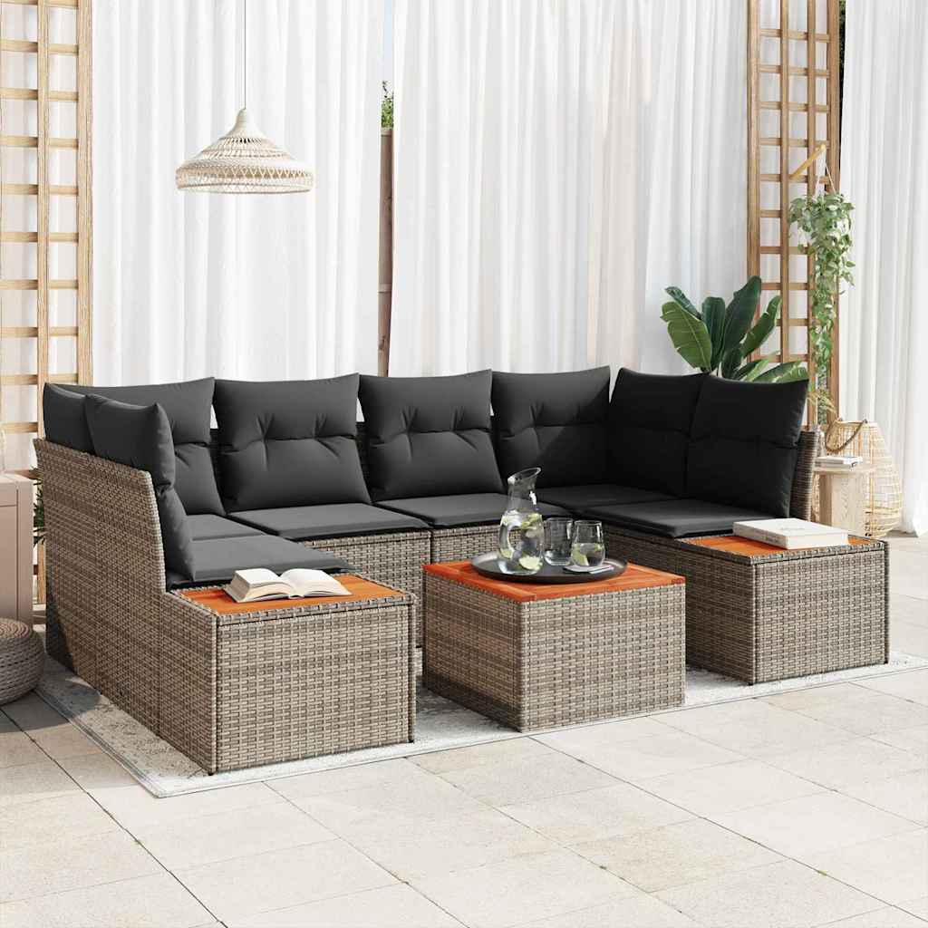 vidaXL Conjunto de Sofá de Jardim 6 pcs Preto Rattan Sintético