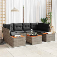vidaXL Conjunto de Sofá de Jardim 6 pcs Preto Rattan Sintético