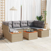 vidaXL Conjunto de Sofá de Jardim 6 pcs Preto Rattan Sintético