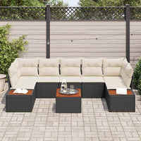 vidaXL Conjunto de Sofá de Jardim 8 pcs Preto Rattan Sintético