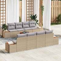 vidaXL Conjunto de Sofá de Jardim 9 pcs Preto Rattan Sintético