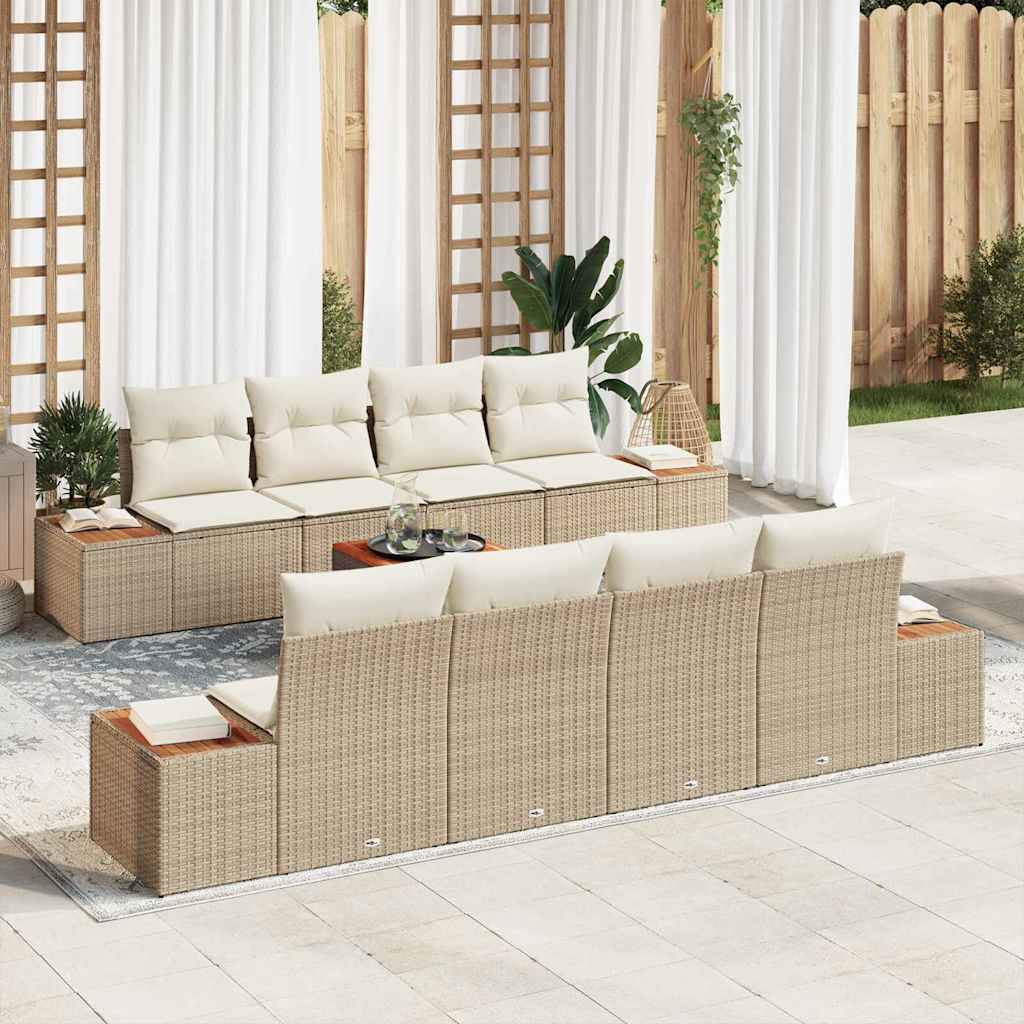 vidaXL Conjunto de Sofá de Jardim 9 pcs Preto Rattan Sintético