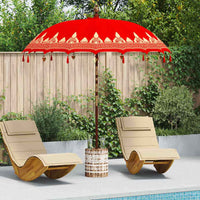 vidaXL Parasol Balinês com Base Vermelho 215 x 215 x 260 cm