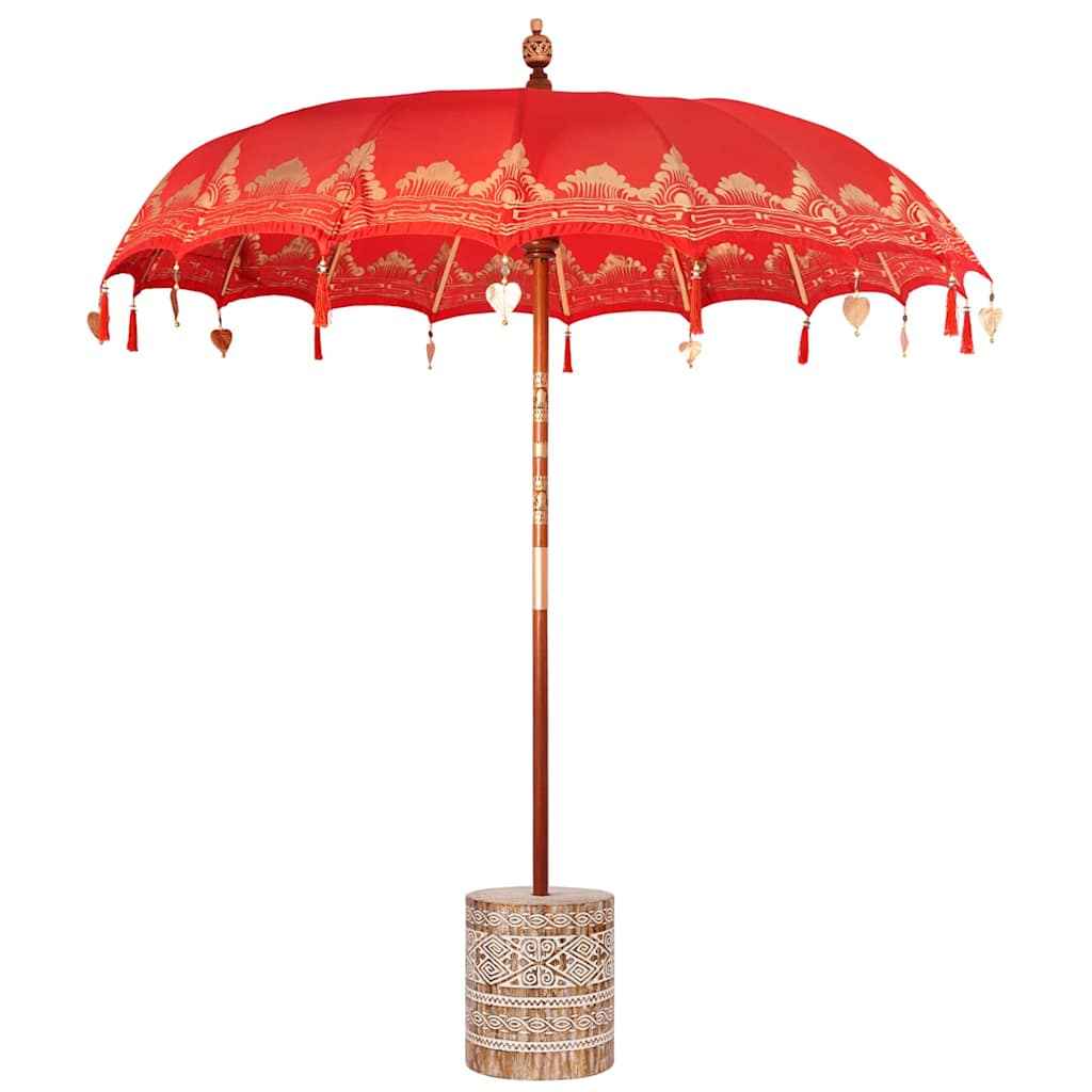 vidaXL Parasol Balinês com Base Vermelho 215 x 215 x 260 cm