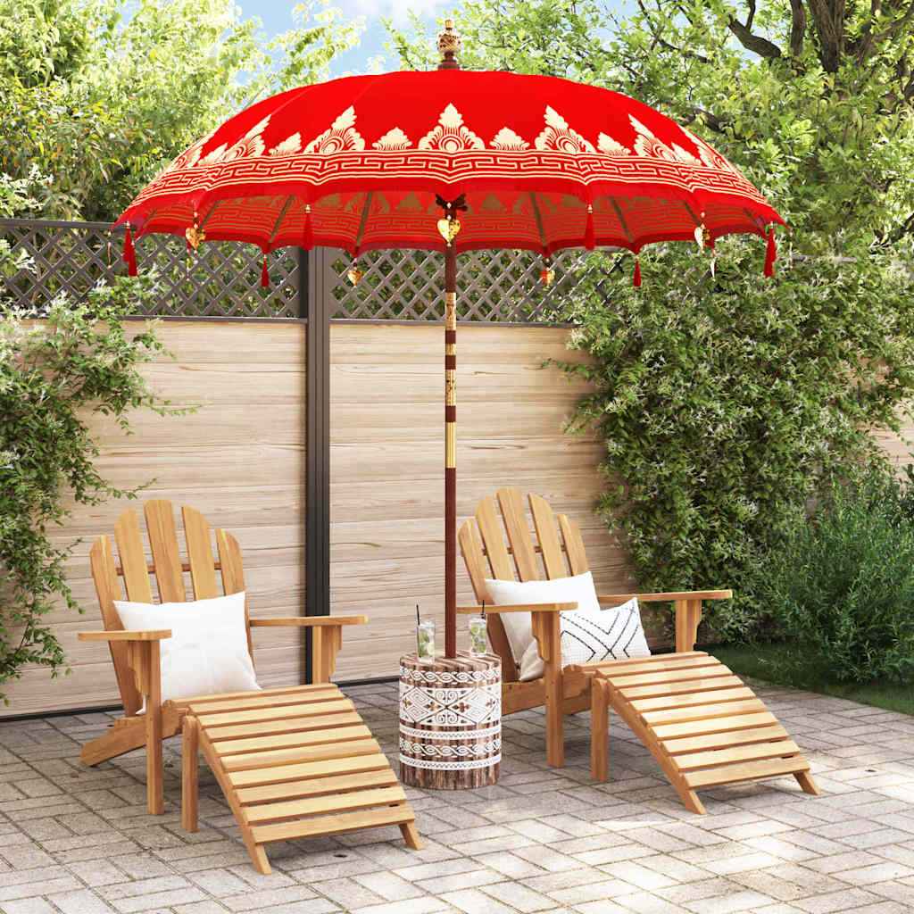 vidaXL Parasol Balinês com Base Vermelho 215 x 215 x 260 cm