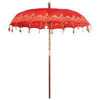 vidaXL Parasol Balinês com Base Vermelho 215 x 215 x 260 cm