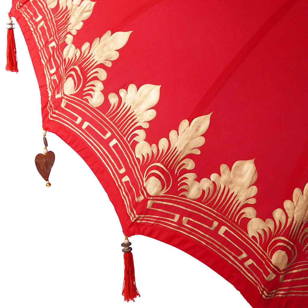 vidaXL Parasol Balinês com Base Vermelho 215 x 215 x 260 cm