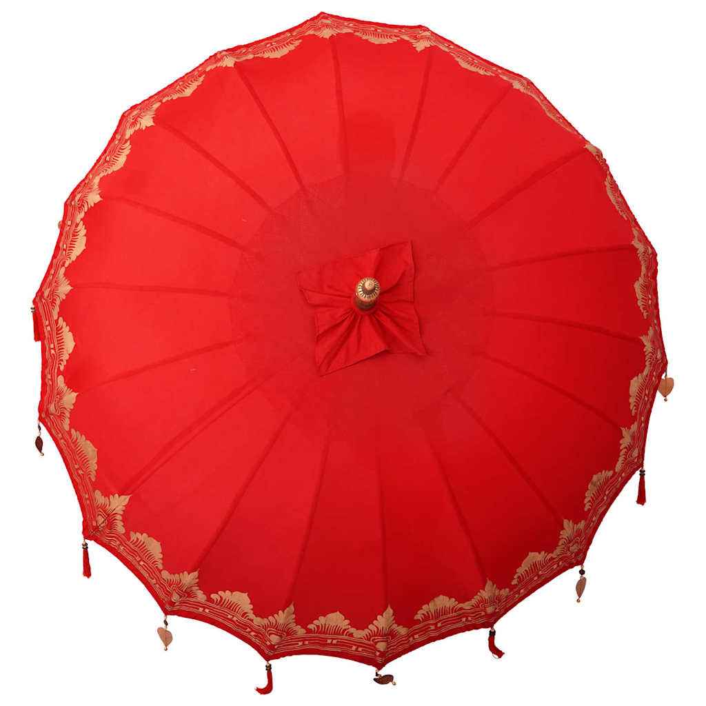 vidaXL Parasol Balinês com Base Vermelho 215 x 215 x 260 cm