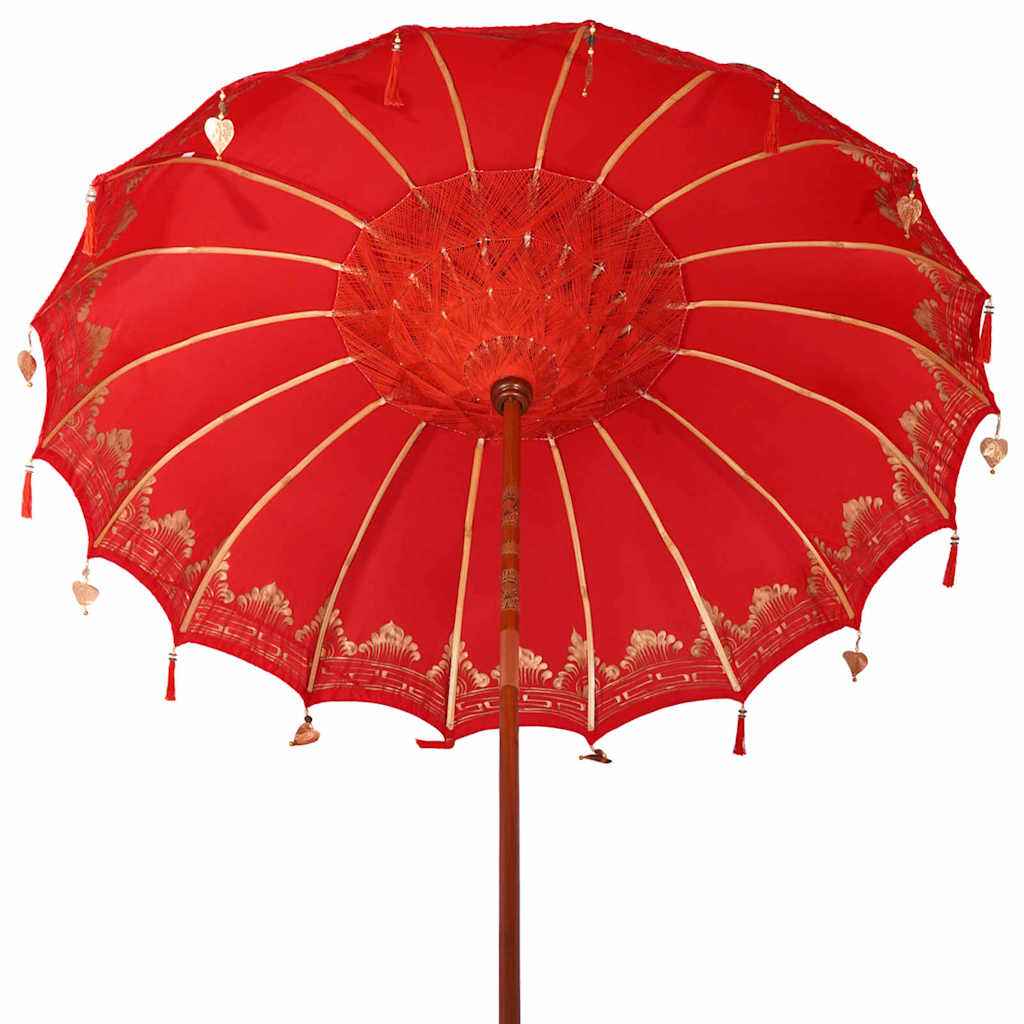 vidaXL Parasol Balinês com Base Vermelho 215 x 215 x 260 cm