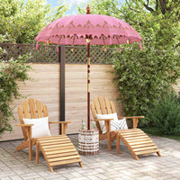 vidaXL Parasol Balinês com Base Rosa 185 x 185 x 260 cm