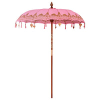vidaXL Parasol Balinês com Base Rosa 185 x 185 x 260 cm
