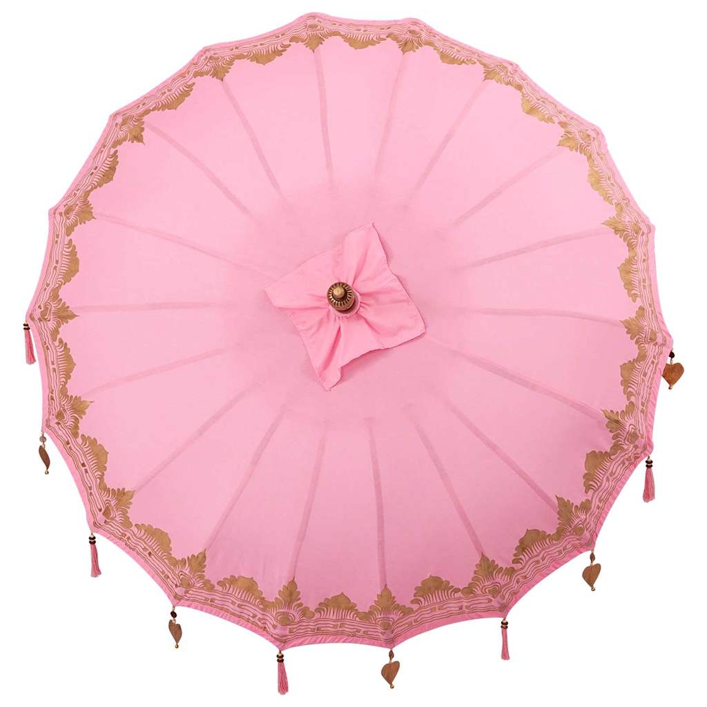 vidaXL Parasol Balinês com Base Rosa 185 x 185 x 260 cm