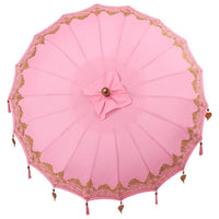 vidaXL Parasol Balinês com Base Rosa 185 x 185 x 260 cm