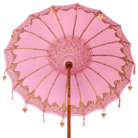 vidaXL Parasol Balinês com Base Rosa 185 x 185 x 260 cm