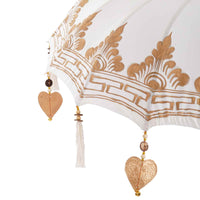 vidaXL Parasol Balinês com Base Creme 95 x 95 x 260 cm