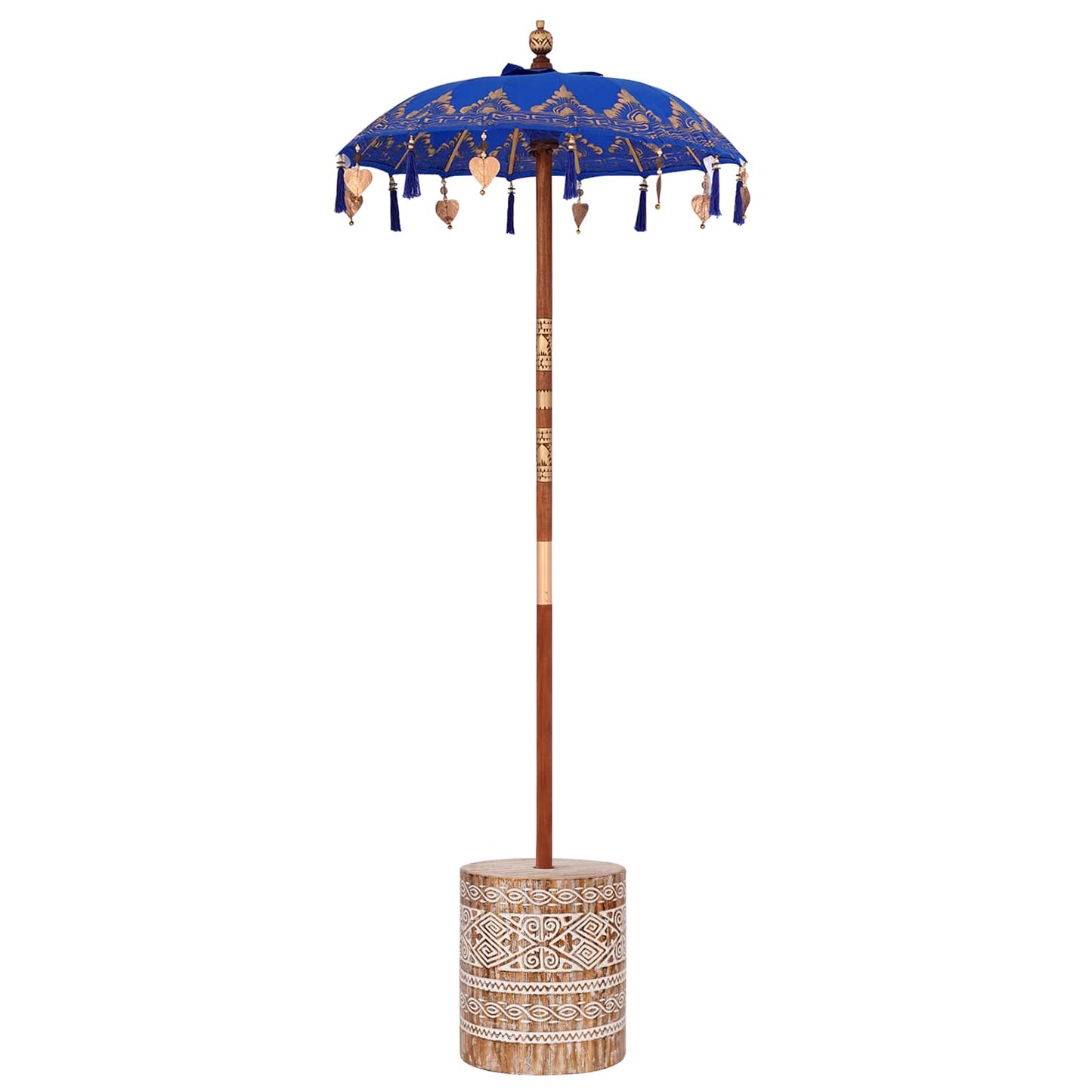 vidaXL Parasol Balinês com Base Azul 95 x 95 x 260 cm