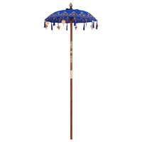 vidaXL Parasol Balinês com Base Azul 95 x 95 x 260 cm