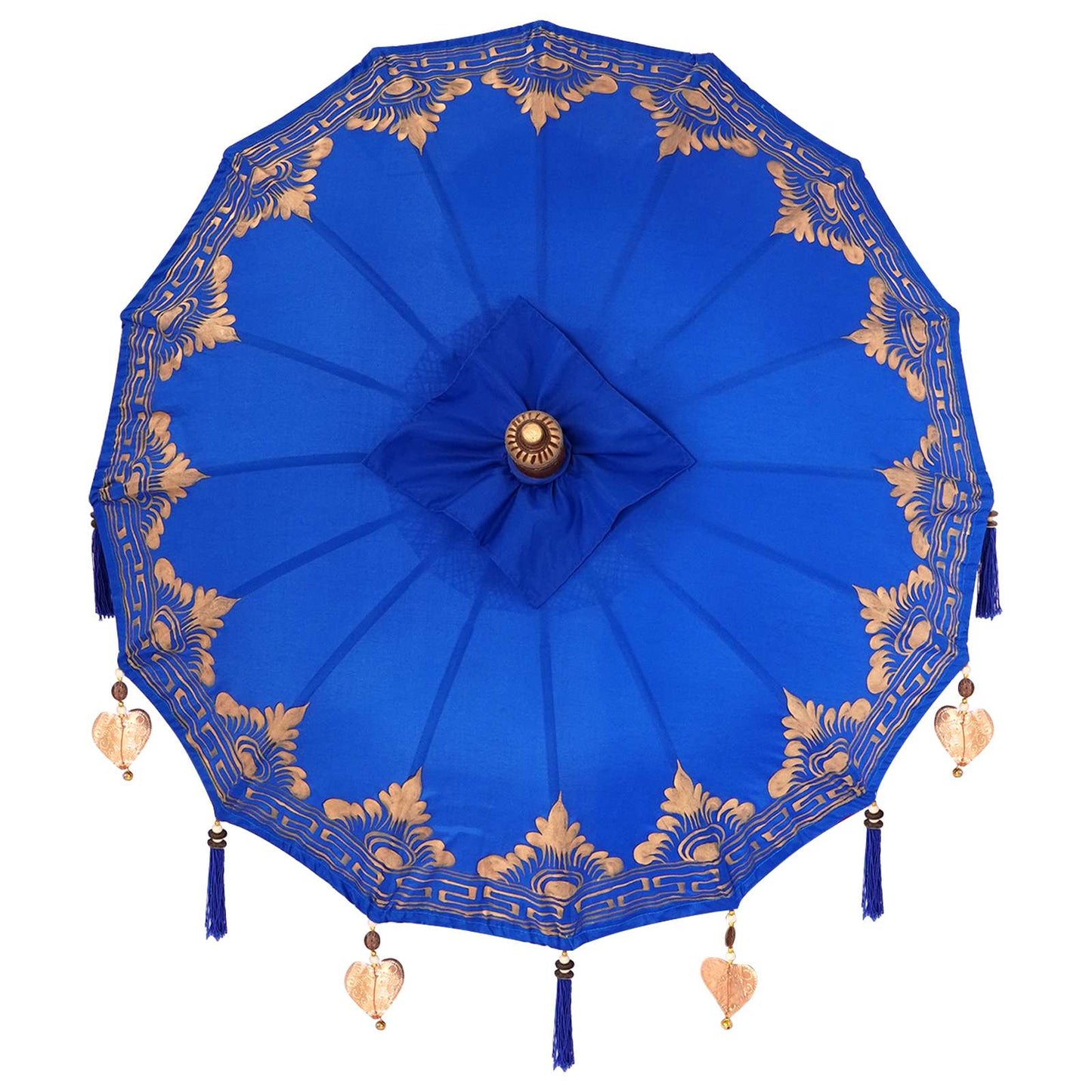 vidaXL Parasol Balinês com Base Azul 95 x 95 x 260 cm