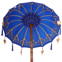 vidaXL Parasol Balinês com Base Azul 95 x 95 x 260 cm