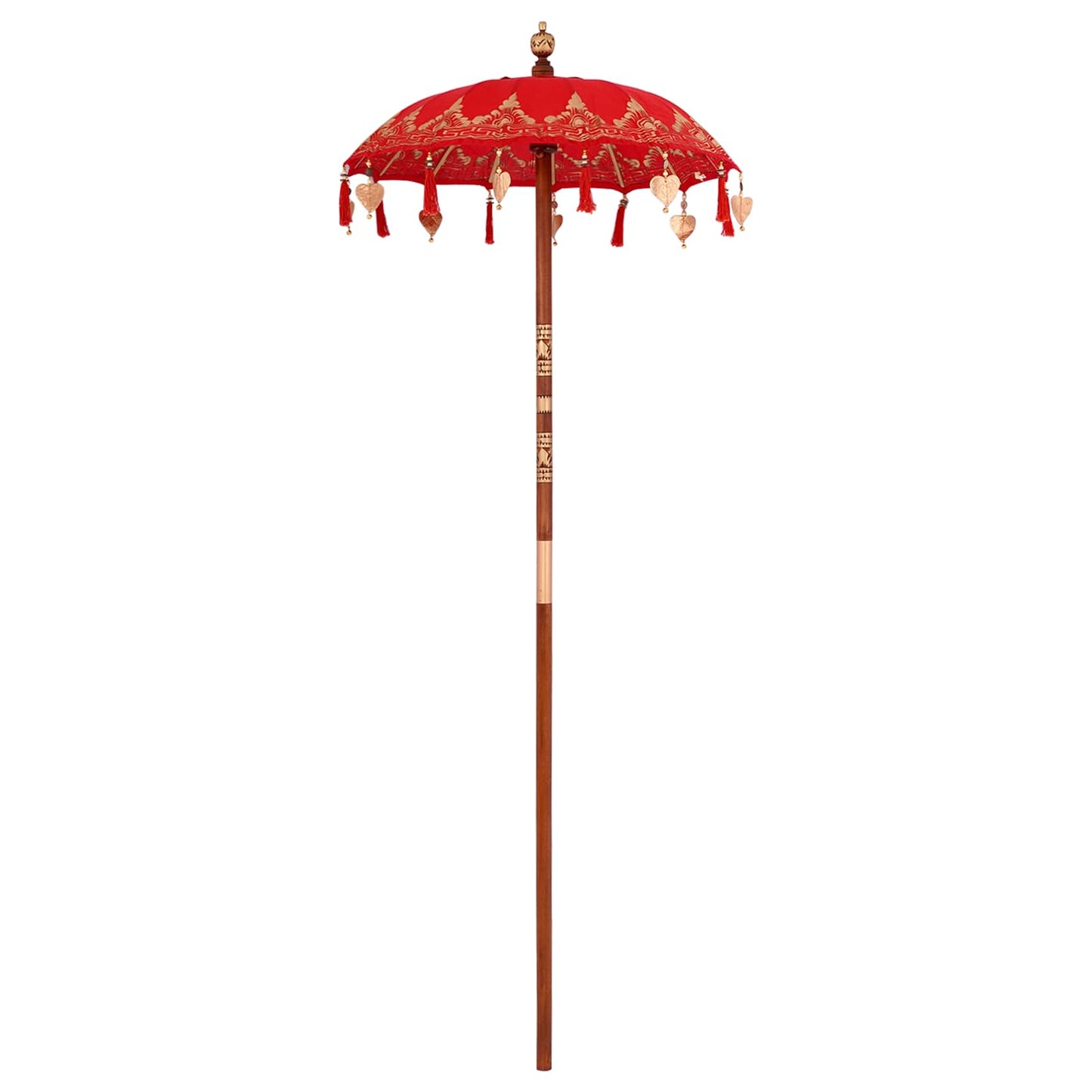 vidaXL Parasol Balinês com Base Vermelho 95 x 95 x 260 cm