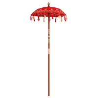 vidaXL Parasol Balinês com Base Vermelho 95 x 95 x 260 cm