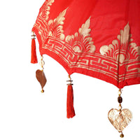 vidaXL Parasol Balinês com Base Vermelho 95 x 95 x 260 cm