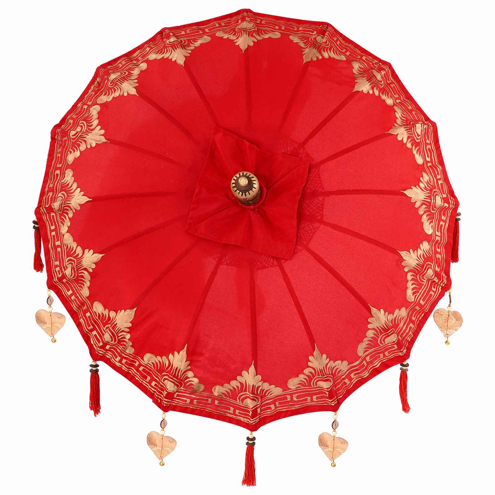 vidaXL Parasol Balinês com Base Vermelho 95 x 95 x 260 cm