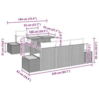 vidaXL Conjunto de Sofá de Jardim 6 pcs Preto Rattan Sintético