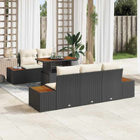 vidaXL Conjunto de Sofá de Jardim 6 pcs Preto Rattan Sintético