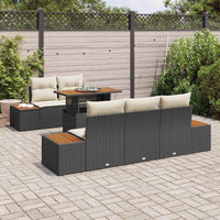 vidaXL Conjunto de Sofá de Jardim 6 pcs Preto Rattan Sintético