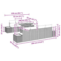 vidaXL Conjunto de Sofá de Jardim 8 pcs Preto Rattan Sintético