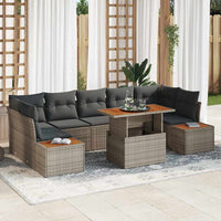 vidaXL Conjunto de Sofá de Jardim 8 pcs Preto Rattan Sintético
