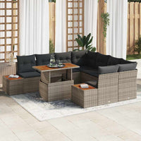 vidaXL Conjunto de Sofá de Jardim 9 pcs Preto Rattan Sintético