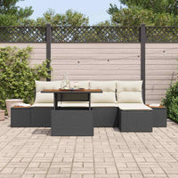 vidaXL Conjunto de Sofá de Jardim 6 pcs Preto Rattan Sintético