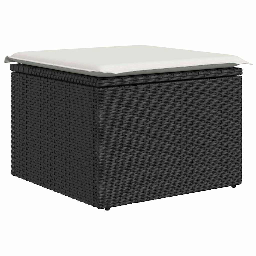 vidaXL Conjunto de Sofá de Jardim 6 pcs Preto Rattan Sintético