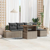 vidaXL Conjunto de Sofá de Jardim 6 pcs Preto Rattan Sintético