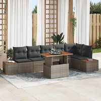 vidaXL Conjunto de Sofá de Jardim 7 pcs Preto Rattan Sintético