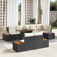 vidaXL Conjunto de Sofá de Jardim 9 pcs Preto Rattan Sintético